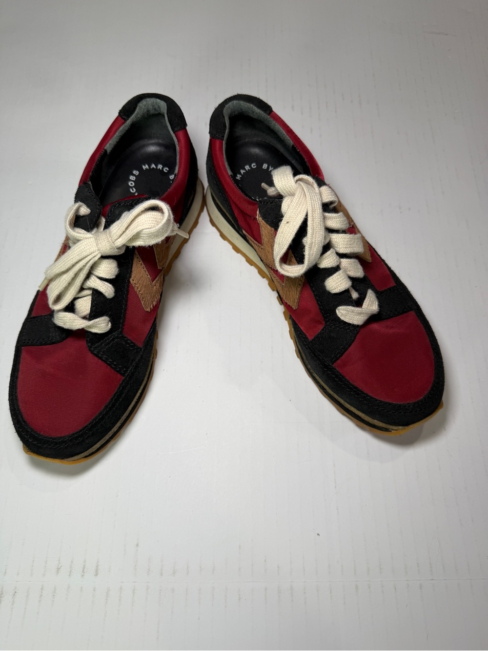 Marc by Marc Jacobs Men's Burgundy, Black & Tan Casual Sneakers EU 37 US 6.5-7